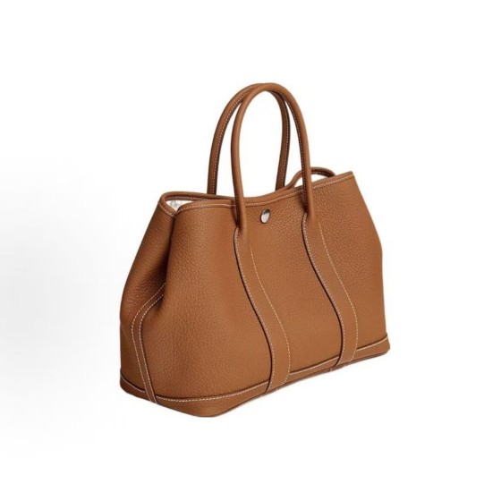 HERMES Garden Party 30 Silver clasp Handbag 30 Women\'s Edition 37 Gold